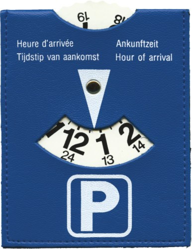 Spot 5-in-1 Parkscheibe (blau, PS Kunststoff, 61g) als Werbeartikel Auf
